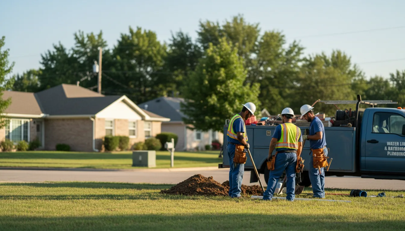 Residential water line and bathroom plumbing service in Garden, MI